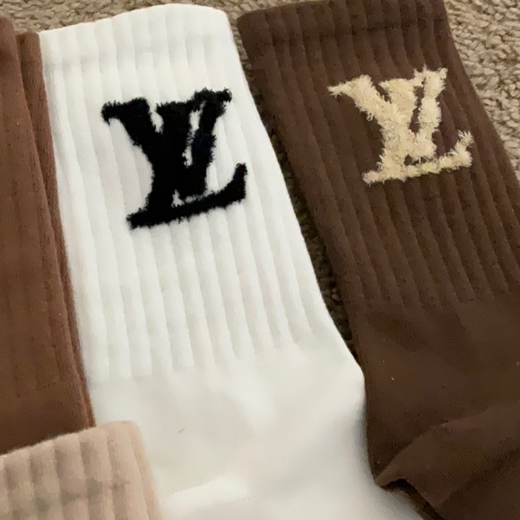 Louis Vuitton Men's  and Women’s Casual Socks - Black, Brown, White, Tan - Picture 3 of 4